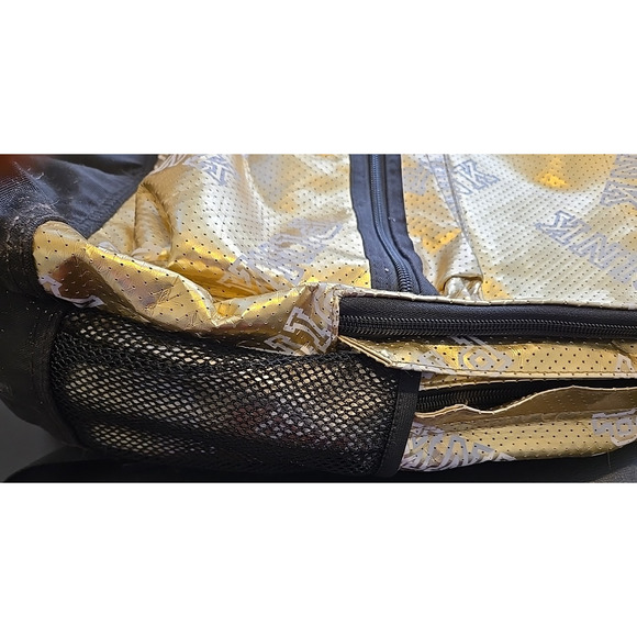 Victoria’s Secret PINK Gold Metallic Backpack – Perforated Style, Black Base. - Picture 5 of 8